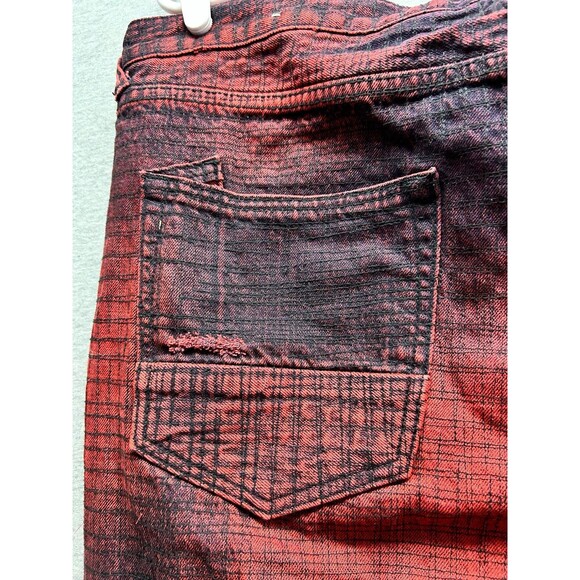 PRPS Distressed Ripped Button-up Jeans Red Black Size 40 (9-03m) - Picture 7 of 11